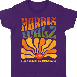 Harris Walz 2024 For A Brighter Tomorrow Boho Aesthetic | Kamala Harris 2024 Shirt | Democrat Shirt Dark T1419 - KH2