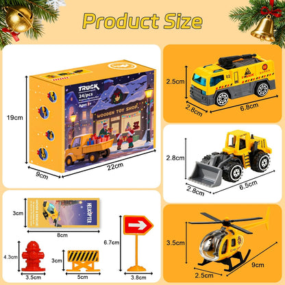Kids Construction Vehicle Christmas Advant Calendars, 24 Days Toy Truck Holiday Countdown 686553 WFD