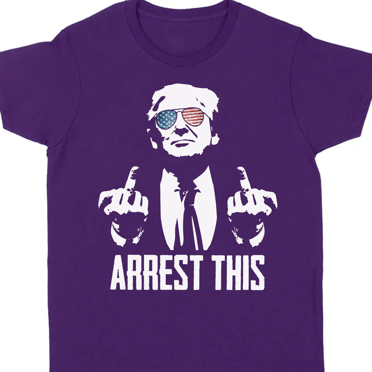 Arrest This Trump 2024 Middle Fingers Unisex Shirt | Trump 2024 Shirt | Republican Shirt | Trump Supporters Shirt Dark C1074 - GOP