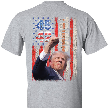 Trump Fight 45 47 Shirt | Political 2024 Shirt | Trump Supporters Backside Shirt Dark T1220 - GOP
