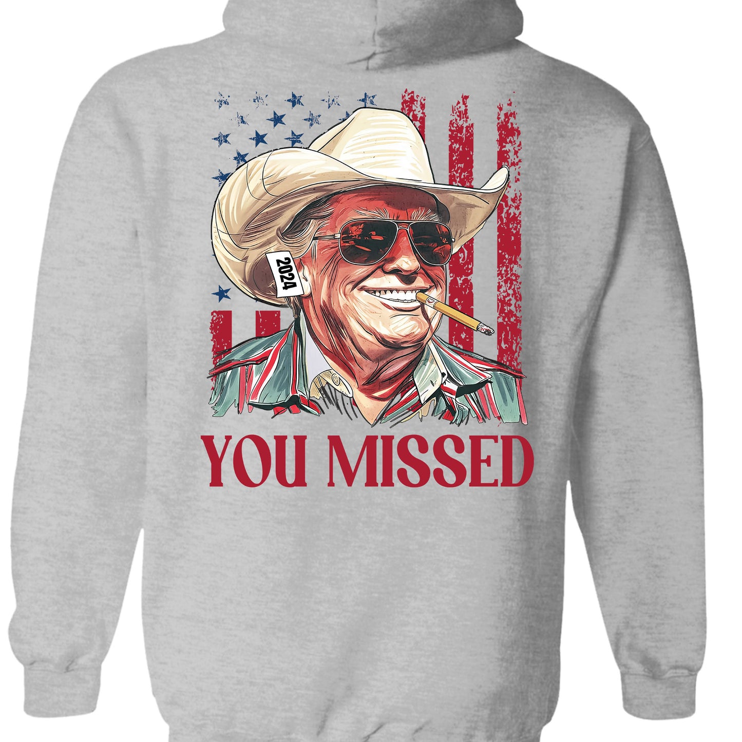 Trump You Missed Shirt | Trump Fight Tee | Trump Cowboy You Missed Shirt | Trump Supporters Backside Shirt Dark C1490 - GOP