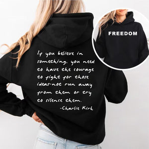 Red Charlie Kirk FREEDOM Shirt | Charlie Kirk Quote Red Shirt | We Wear Red Charlie Kirk Birthday October 14 | Red Front & Back Shirt 683081