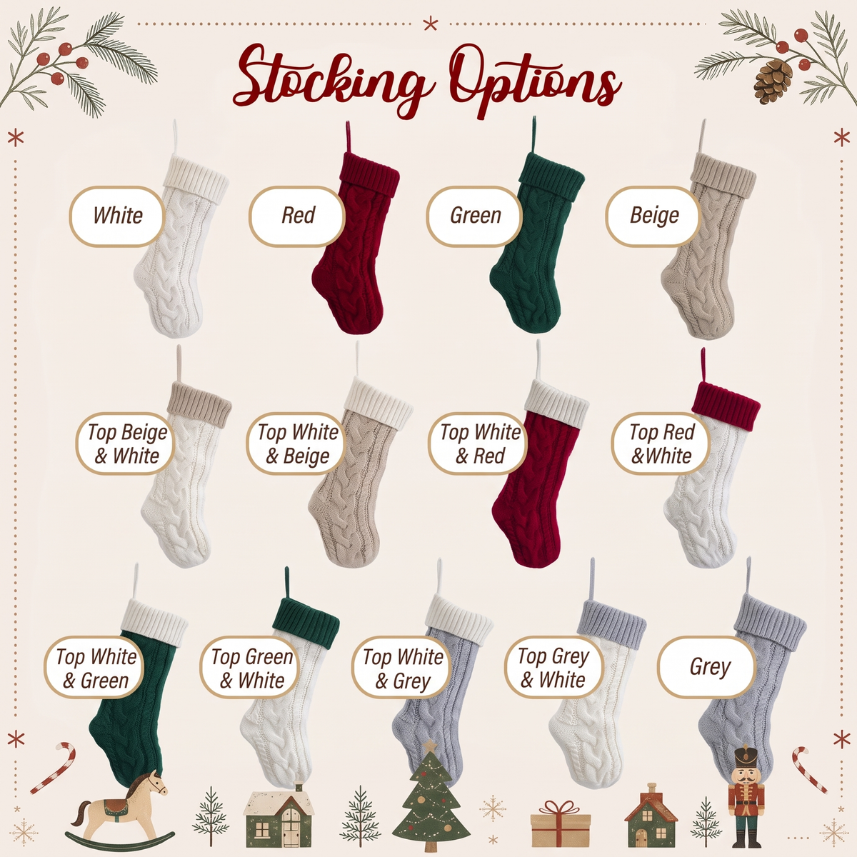 Personalized Christmas Embroidered Stockings, Custom Name Holiday Decor, Gift For Family 686926