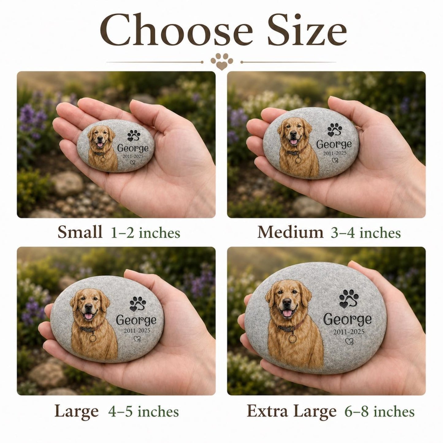 Custom Pet Photo Memorial Garden Stone, Personalized Pet Sympathy Stone, Gift For Dog And Cat Lovers 685451 WFD