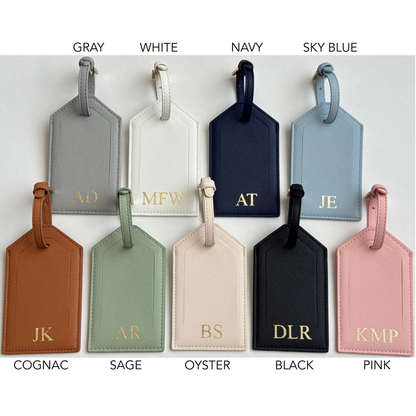 Personalized Saffiano PU Leather Luggage Tag, Custom Gift For Travelers 686343 WFD