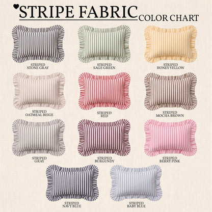 Custom Embroidered Name Pillow | Personalized Striped Ruffled Punch Needle Throw Pillow 685556 WFD