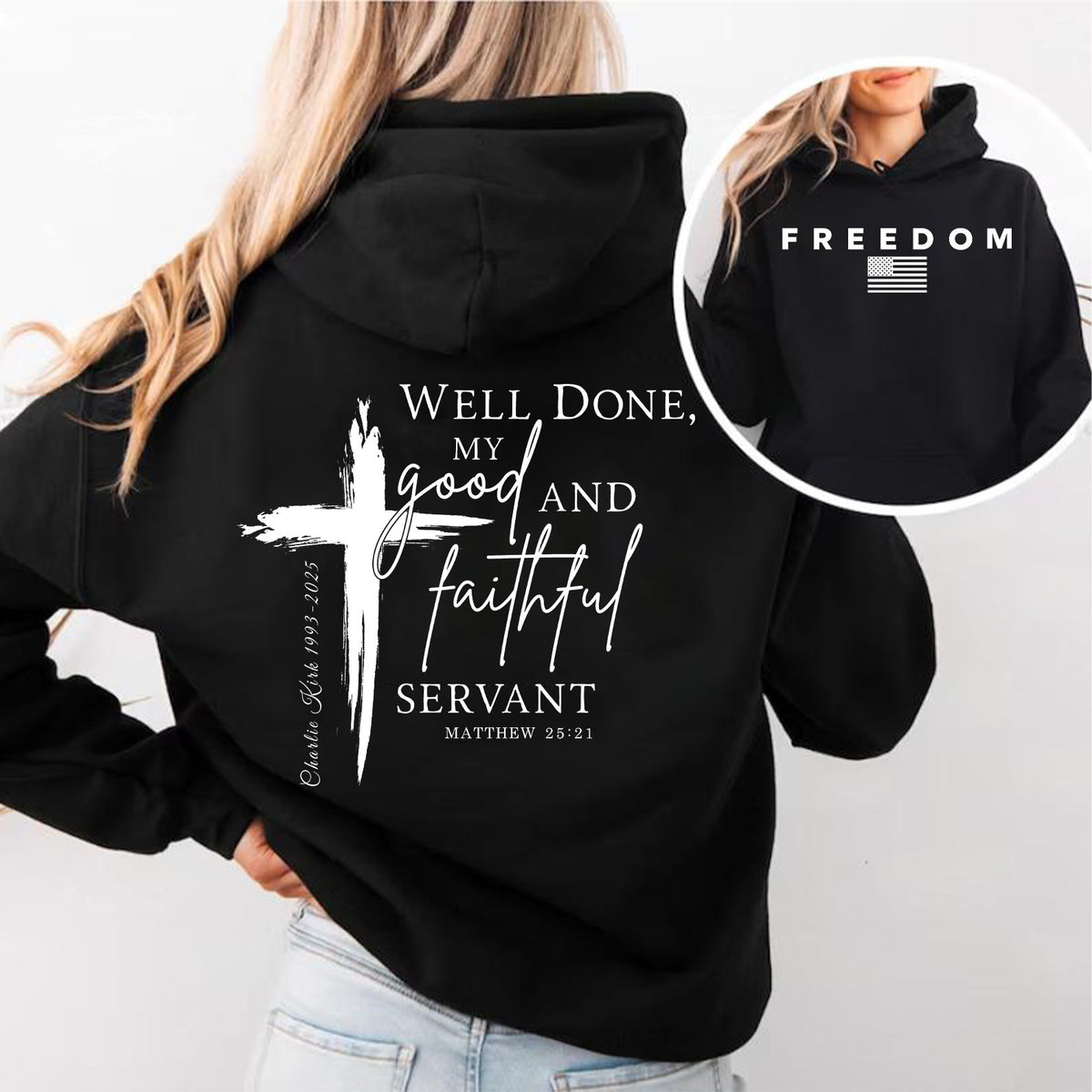 Red Charlie Kirk FREEDOM Shirt | Christian Faith Good Red Shirt | We Wear Red Charlie Kirk Birthday October 14 | Red Front & Back Shirt 683079