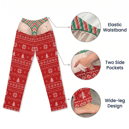 Personalized Prank Fake Butt & Underwear Pajamas Pants, Cheeky Christmas Gift 686589 WFD