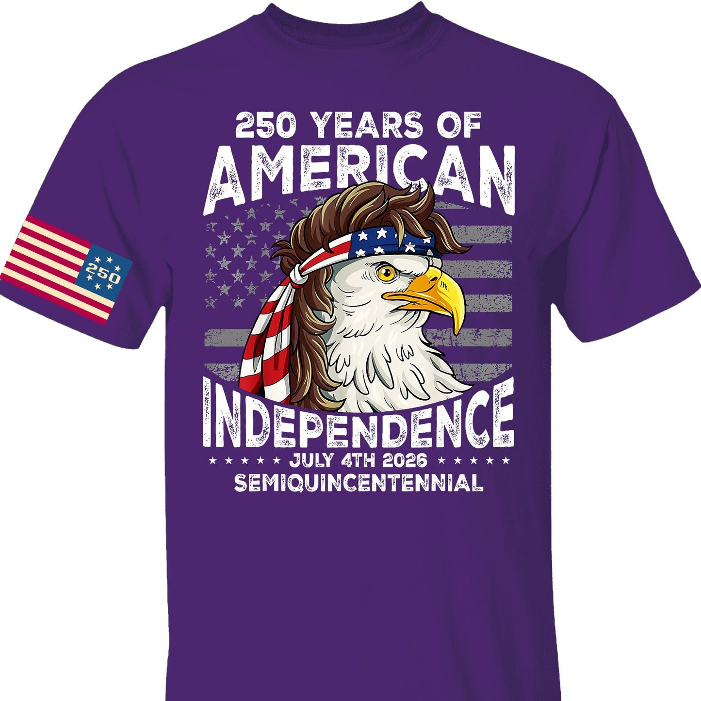 250 Years Of American Flag Shirt | Happy 250th Birthday USA | Patriotic 4th Of July Tee | America 250th Anniversary | Independence Day Front & Sleeve Right Print Shirt 682581