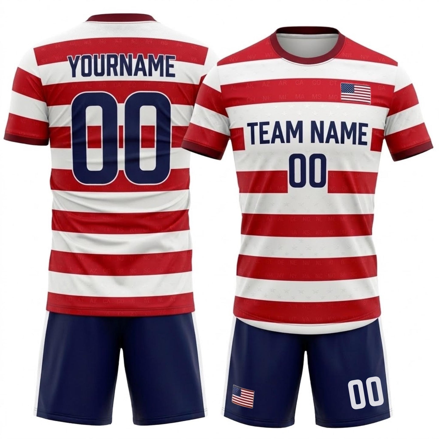 Personalized USA 2026 Soccer Jersey Set, Custom Name And Number America Shirt, Patriotic Soccer Uniform Kit 685387