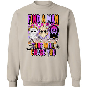 Find A Man Retro Horror Halloween Shirt, Spooky Vibes, Scary Movie, Trendy Halloween Shirt 776V1