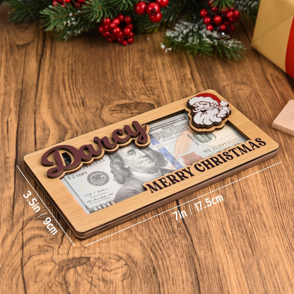Personalized Christmas Money Holder, Custom Name Reindeer Santa Bill Holder, Holiday Gift For Family 686240 WFD