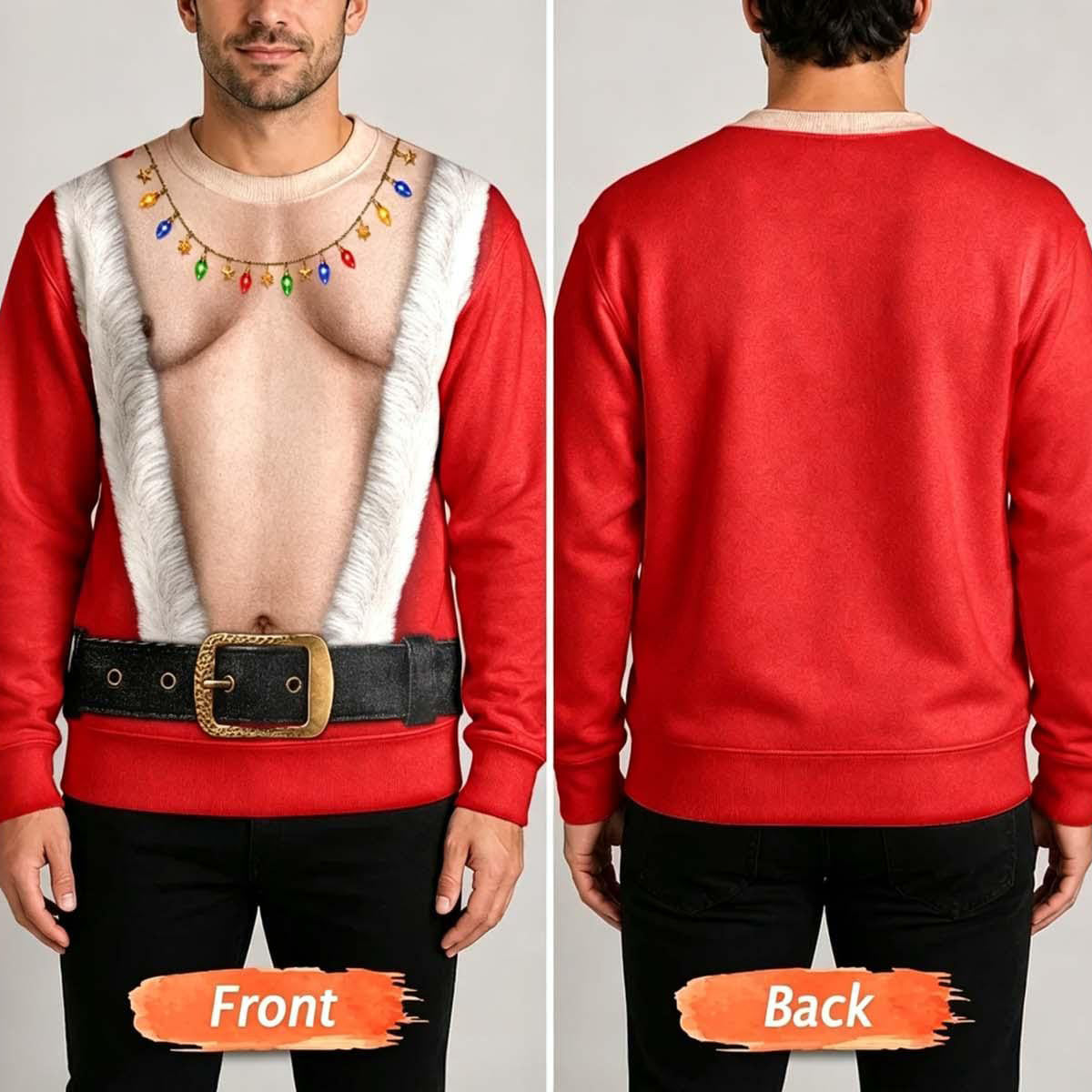 Funny Santa Belly Body Christmas All-Over Print Sweatshirt, Funny Meme Christmas Sweater, Gift For Husband Dad Grandpa 686164 WFD
