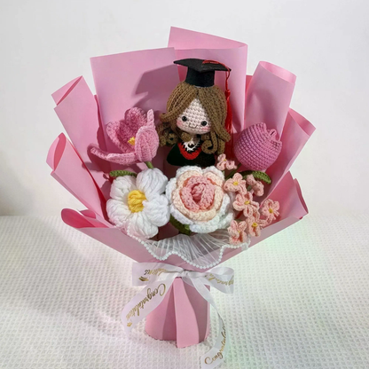 Personalized Crochet Graduation Bouquet | Handmade Class Of 2026 Bouquet Gift For Graduation 684738