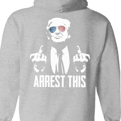 Arrest This Trump 2024 Middle Fingers Unisex Shirt | Trump 2024 Shirt | Republican Shirt | Trump Supporters Backside Shirt Dark C1074 - GOP