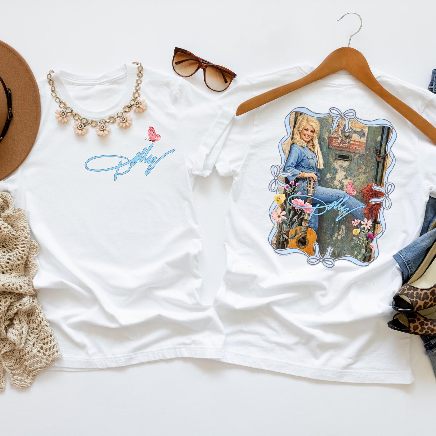 Dolly Parton Pocket & Back Bright Shirt, Country Music Graphic Tee, Dolly Parton Memorial Shirt 686074 WFD