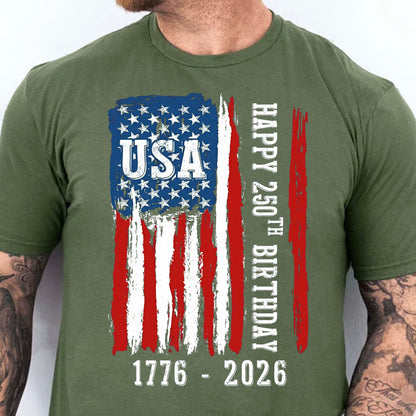 Happy 250 Years Birthday USA Shirt | Patriotic 4th of July 1776–2026 T-Shirt | America 250th Anniversary | Independence Day Shirt 682483