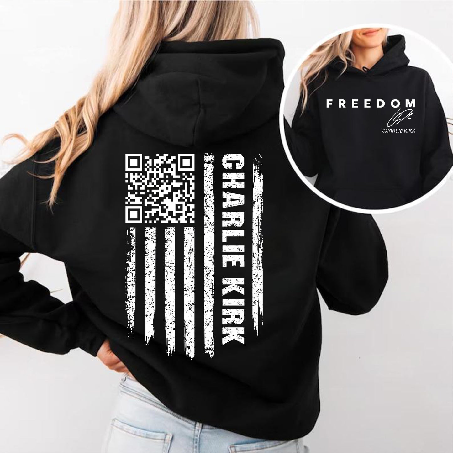 QR Code Charlie Kirk Red Shirt | Red Freedom Shirt | We Wear Red Charlie Kirk Birthday October 14 Front & Back Shirt 683100