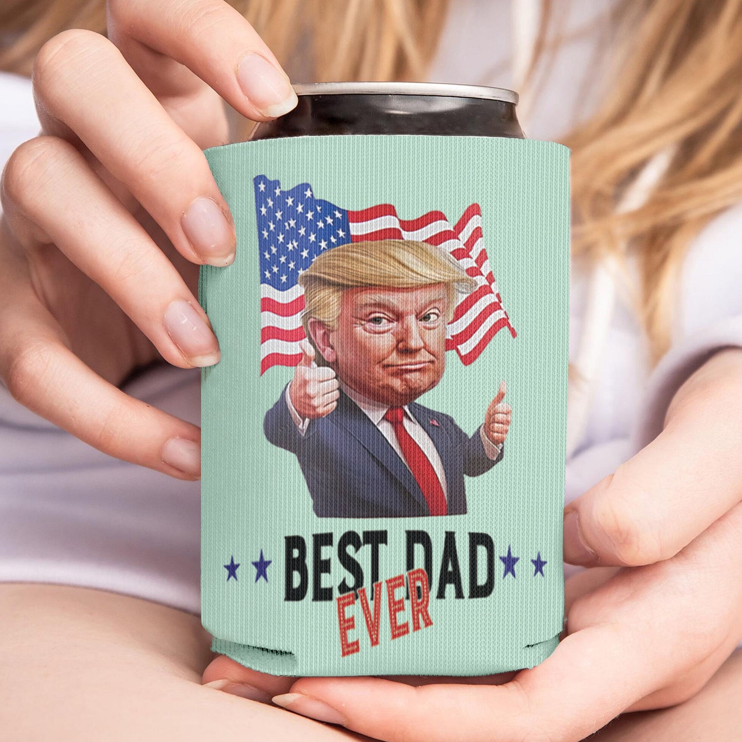 Personalized Best Dad Ever Can Cooler | Custom Funny Trump Father’s Day Gift from Son Daughter | MAGA Papa Gift Idea 682423 - GOP