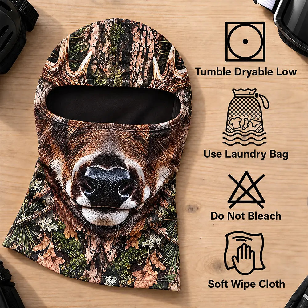Personalized Funny Realistic Buck, Turkey Head Balaclava Mask, Gag Gift For Hunter 686588 WFD