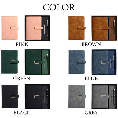 Personalized Birth Flower Leather Notebook, Custom Name Leather Notebook Set Gift For Women, Birthday/Teacher Gift 685381 WFD