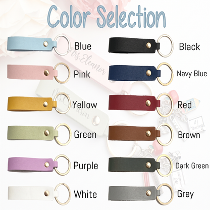 Personalized Teacher Keychain, Custom Name Leather Keychain, Teacher Appreciation Gift 685704 WFD