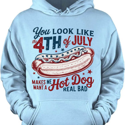 You Look Like The 4th Of July Shirt | Retro America Hot Dog T-Shirt | Fourth of July Shirt | Independence Day Tee 682306