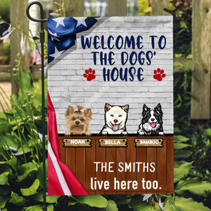 Welcome To The Dogs House Personalized Custom Dog Garden Flag