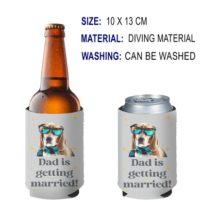 Personalized Dad Is Getting Married Can Cooler | Custom Dog Face Father’s Day Gift | Can Cooler Gift For Dad 682428