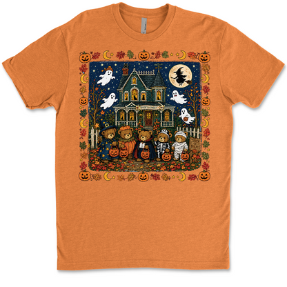Vintage 90s Nostalgic Bears Halloween Graphic Bright Shirt, Retro Spooky Season Tee 685613