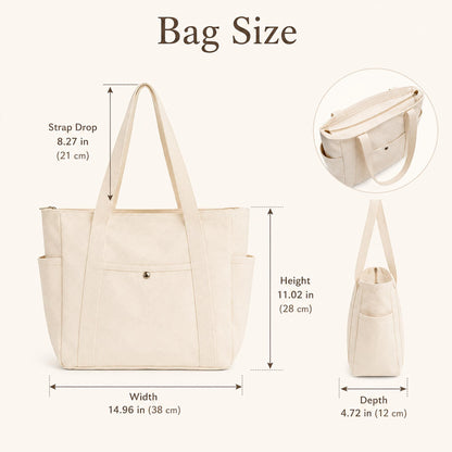 Custom Embroidered Name Tote Bag, Personalized Multi-Pocket Work & Travel Bag 686709 WFD