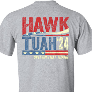 Hawk Tuah Spit On That Thang 2024 American Flag | Hawk Tuah Shirt | Election Tee | Political Dark Backside Shirt C1081 - GOP