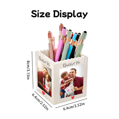 Custom Photo Daddy & Me Block Pencil Pot For Dad | Father’s Day Gift | Personalized Building Block Keepsake 685023