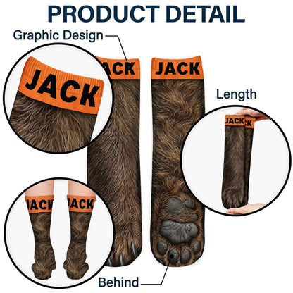 Personalized Animal Paw Illusion Socks, Funny Gag Gift For Hunters 686911 WFD