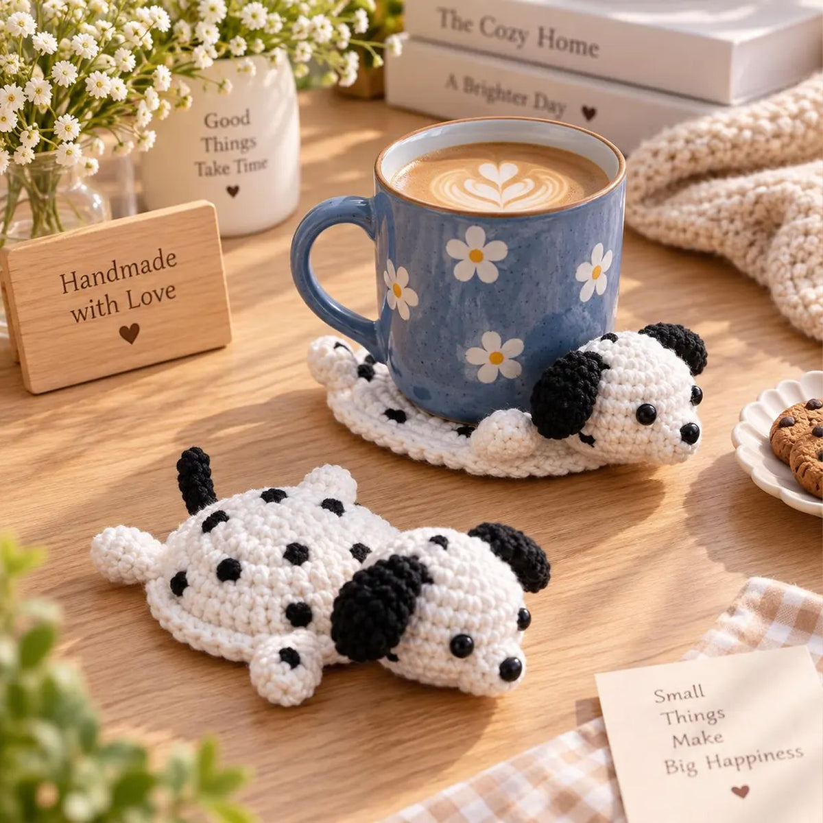 Handmade Crochet Animal Coaster, Funny Cute Mug Rug, Unique Coffee Cup Mat, Housewarming Gift 686881 WFD