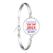 He Will Be Back Bracelet 2024 USA Trump Collection Glass Cabochon Silver Plated Bangle Jewelry for Women Men Support Trump