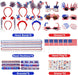 4Th of July Accessories 82Pcs Party Supplies Glasses Headbands Necklaces Bracelets USA Flags Temporary Tattoos Patriotic Party Favors for Independence Day