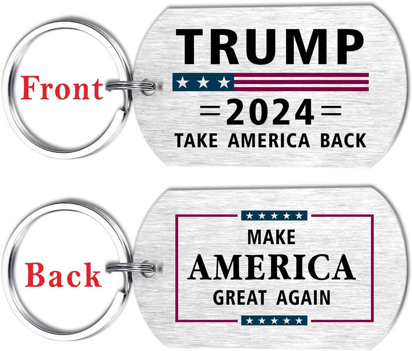 Trump 2024 Flag Keychain Donald Trump Merchandise Gifts - Make America Great Again MAGA Trump 2024 Take America Back
