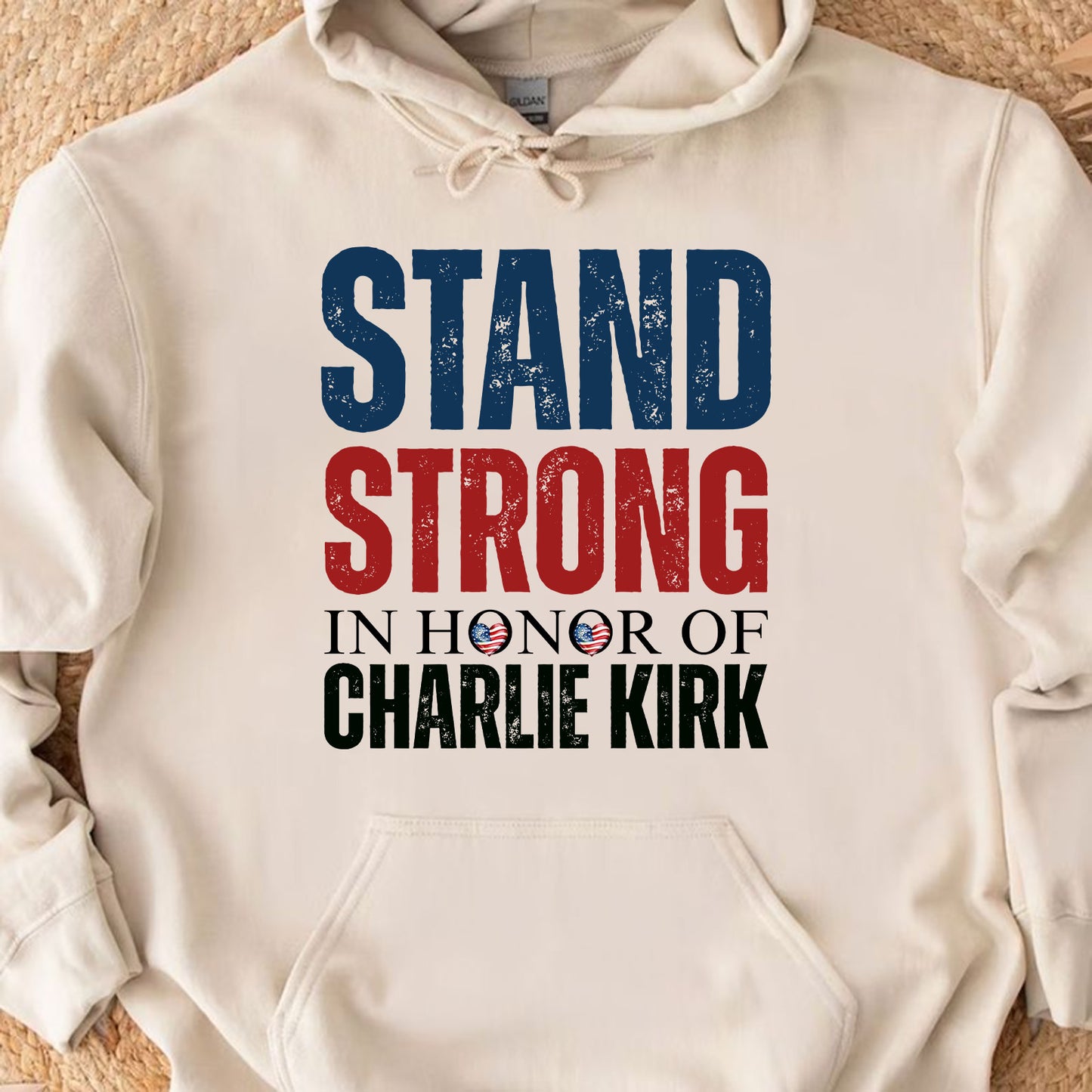 In Honor Of Charlie Kirk Memorial Sweatshirt | Stand Strong Pullover | Human Rights & Conservative Free Speech Sweater 682860
