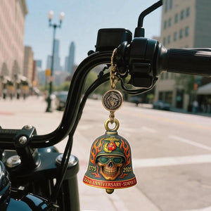 250 Years Anniversary Motorcycle Bell, Handmade Guardian Bell for Luck, Biker Keychain for Men 683720
