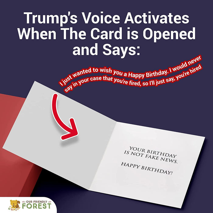 Talking Trump Birthday Card with Trump'S REAL Voice (Red) - Trump Birthday Cards for Men, Donald Trump Gifts for Men, Funny Birthday Card for Men & Women, Funny Birthday Gift for Husband, Trump Stuff
