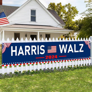 Kamala Harris Tim Walz 2024 Banner,Harris Tim Walz for President 2024 Flag Large Banner Outdoor Decorations Kamala Harris Waltz for the People Garden Banner Sign Yard Advertising Hanging Decor 98X18" Blue