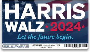 3 Pack Kamala Harris Walz Waltz 2024 Sticker, 8 Inches X 4 Inches Big Letters Car Decal, President Kamala Harris Tim Walz 2024 Bumper Sticker Fadeproof Vinyl for Car, Truck, Window, Laptop