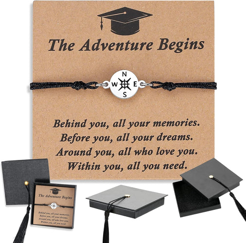 2024 Graduation Gifts for Her/Him - Unisex Bracelets Comes in Cap Box with Quote Card - Adjustable Size Fit Most Wrists