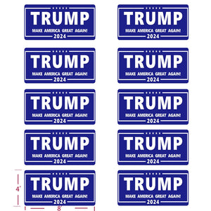 10 Pack Trump 2024 Car Stickers,8 Inches X 4 Inches Big Trump Letters Car Decal, Make America Great Again 2024 Bumper Stickers