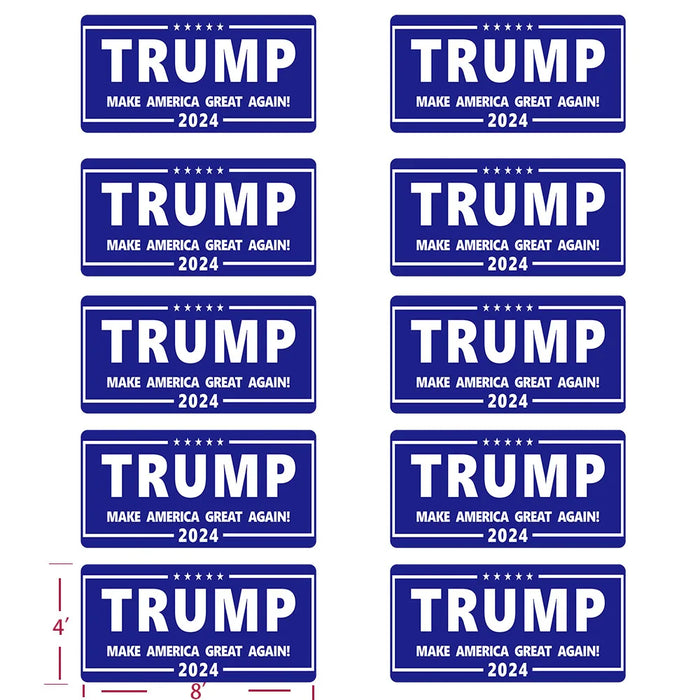 10 Pack Trump 2024 Car Stickers,8 Inches X 4 Inches Big Trump Letters Car Decal, Make America Great Again 2024 Bumper Stickers