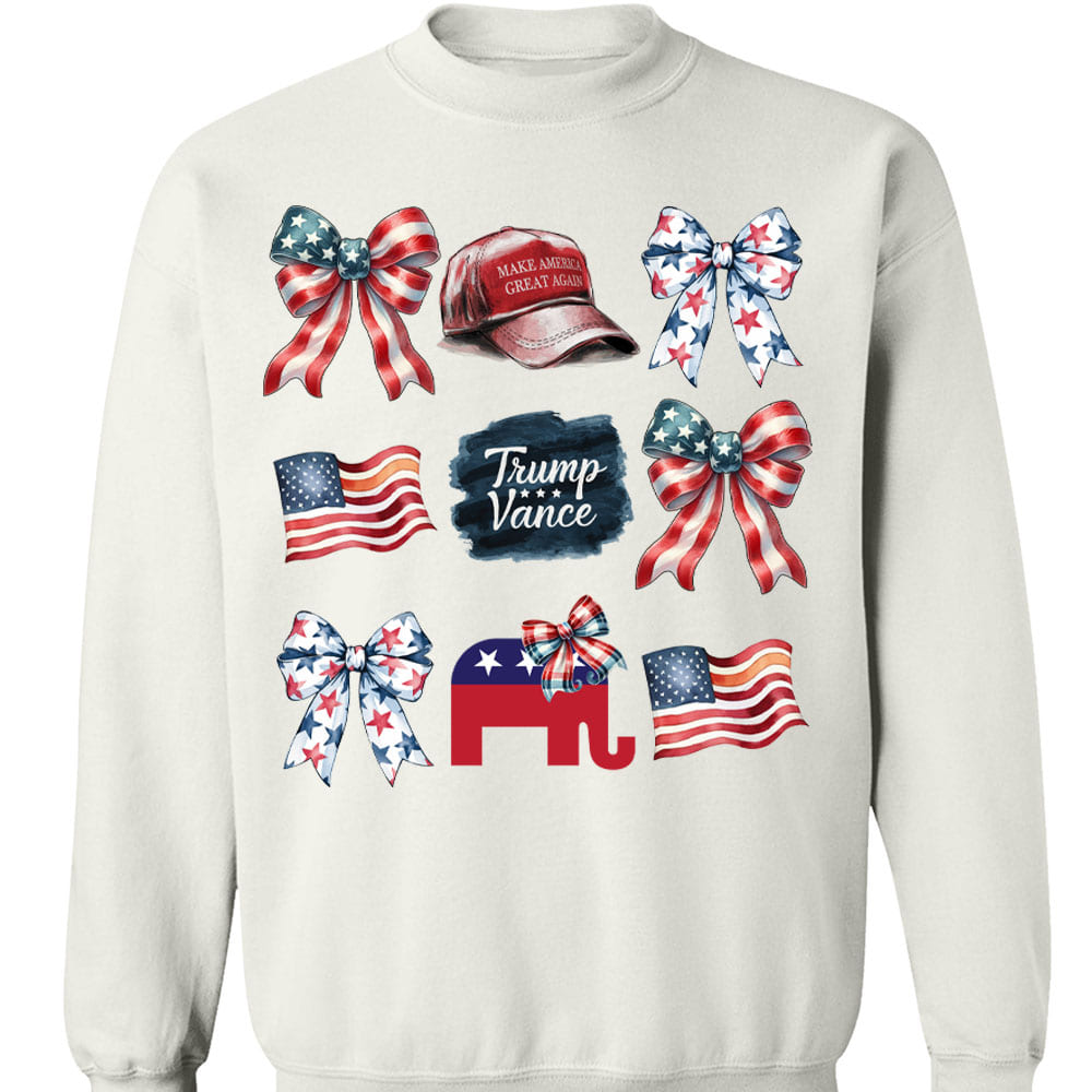 Coquette Trump Sweatshirt, Trump Presidential Trump MAGA Sweatshirt, Trump Supporters 2024 Ugly Sweatshirt T1663 - GOP