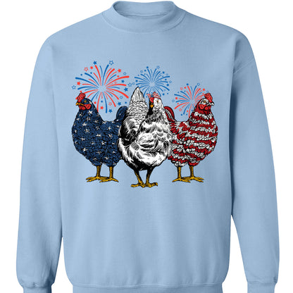 Patriotic USA Chicken Unisex Shirt | Independence Day Shirt | Retro American 4th Of July Shirt Bright C1068