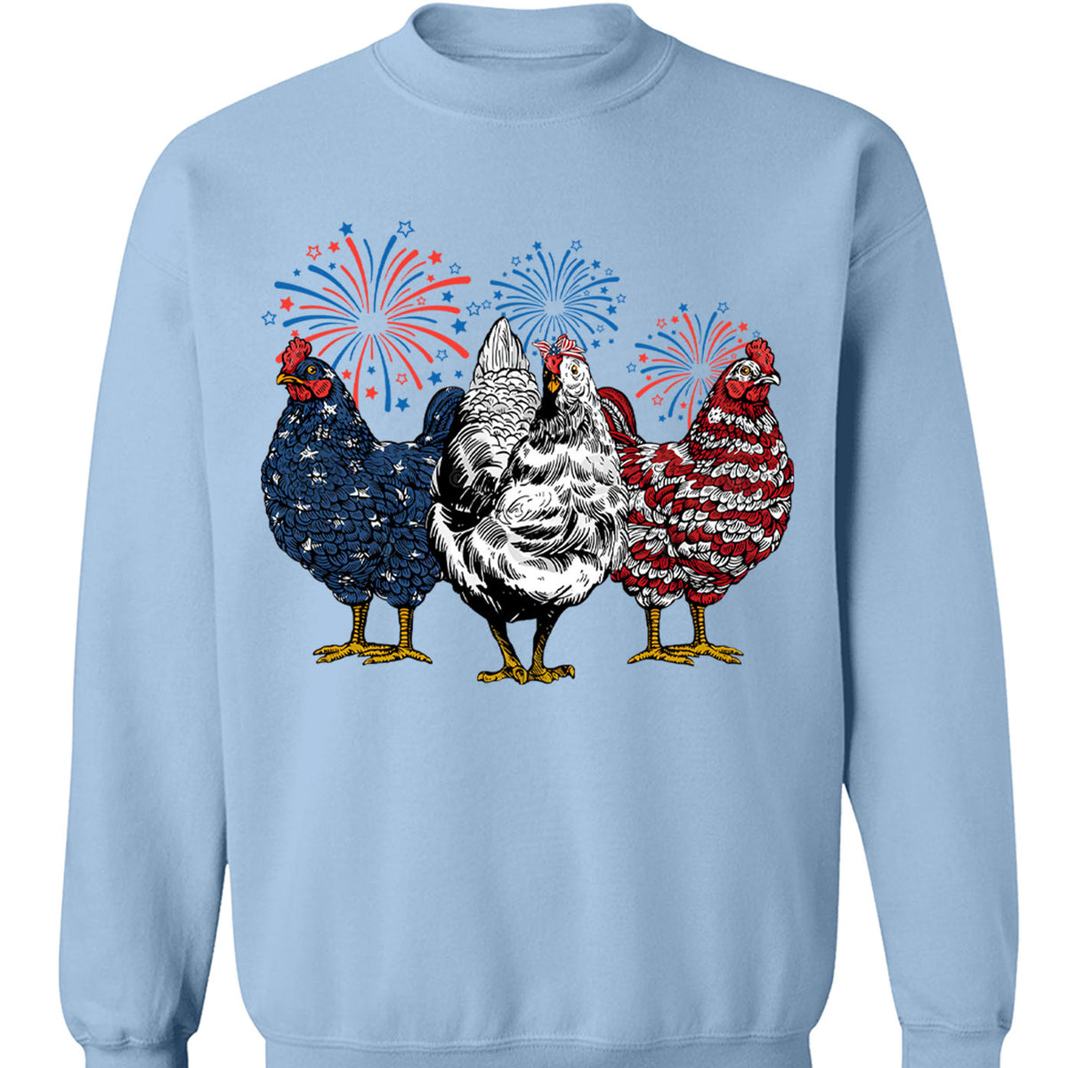 Patriotic USA Chicken Unisex Shirt | Independence Day Shirt | Retro American 4th Of July Shirt Bright C1068