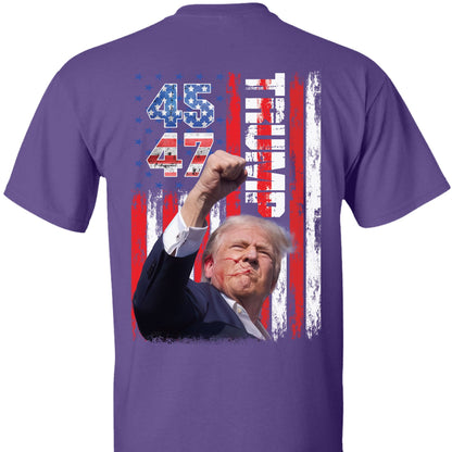 Trump Fight 45 47 Shirt | Political 2024 Shirt | Trump Supporters Backside Shirt Dark T1219 - GOP
